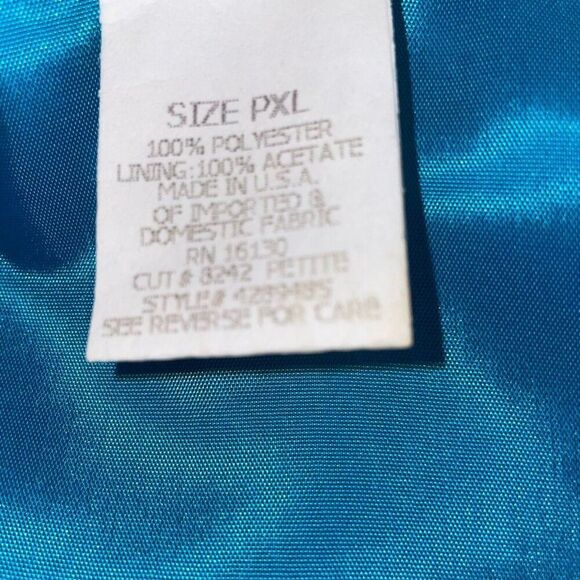 Vintage Helene Blake Womens Jacket Wrap Top XL Petite Blue Sheer - Picture 10 of 10